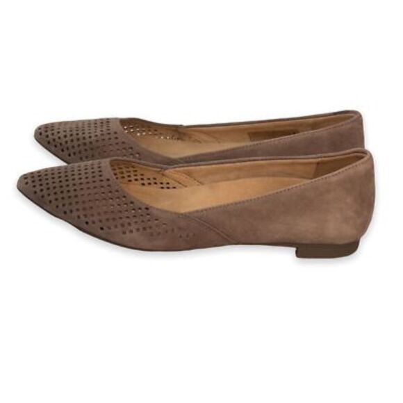 Vionic Womens 359 Posey Ballet Flat Shoes Beige Perforated Slip-On Leather sz 6 - Picture 3 of 8